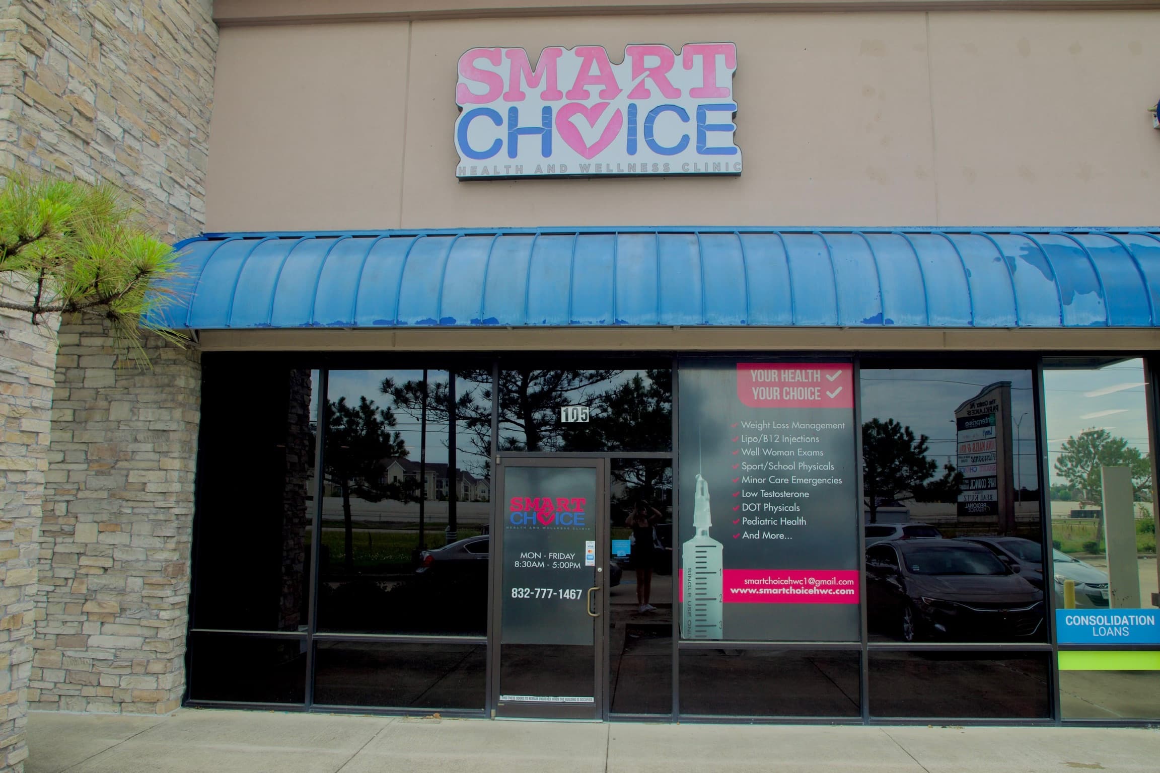 Storefront of Smart Choice Health and Wellness Clinic at 9025 N Sam Houston Pkwy E Ste 105 in Humble, TX
